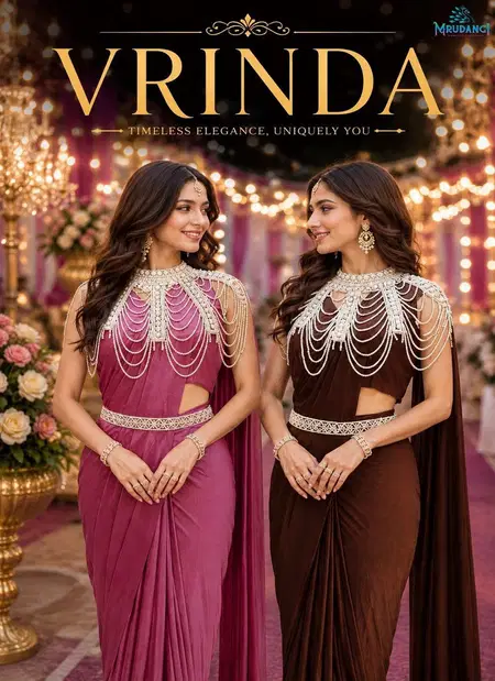Vrinda By Mrudangi Lycra Ready To Wear Designer Saree Suppliers In India